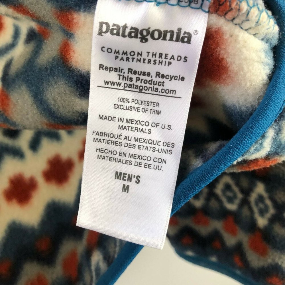 Patagonia Synchilla Snap T Fleece Pullover Cliff Underwater Blue Men's Size M - Picture 6 of 12